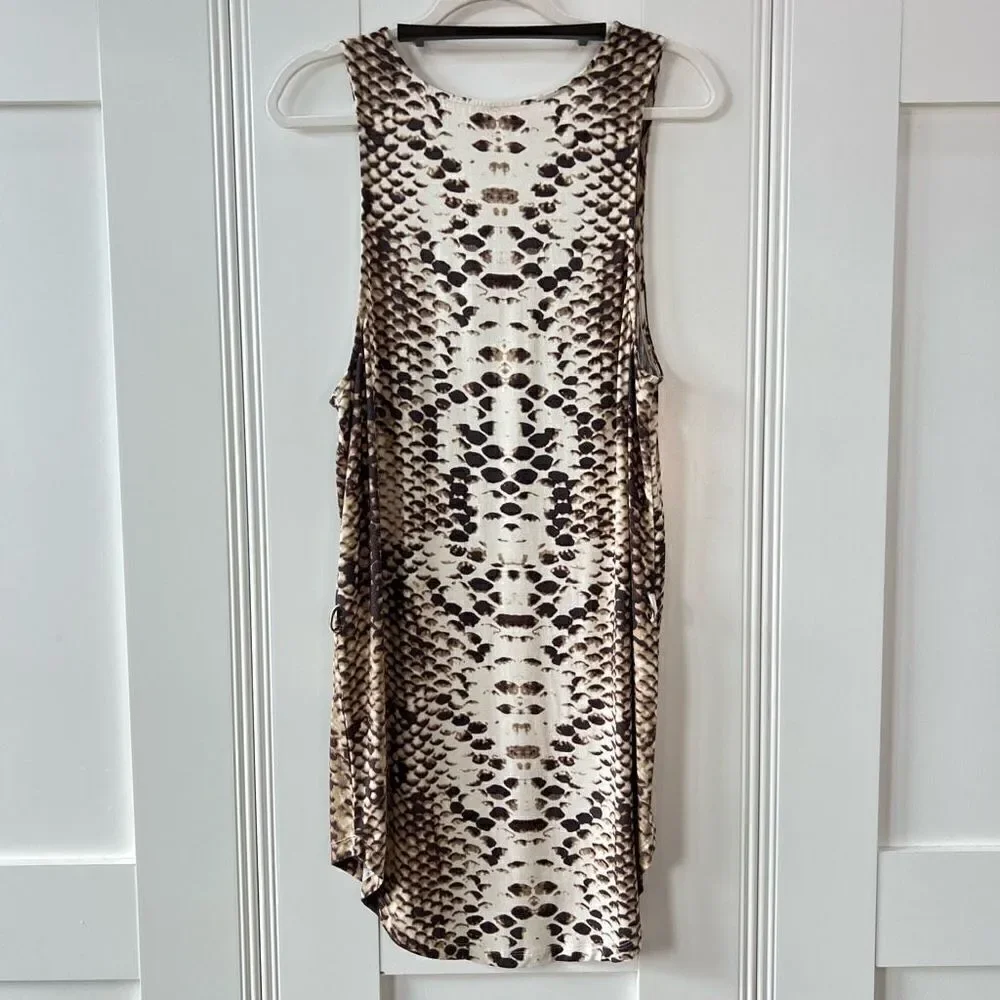 Mara Hoffman Gabriela Sand Multi One Piece Swimsuit Snake Print Sz M SPF 50 NWT
